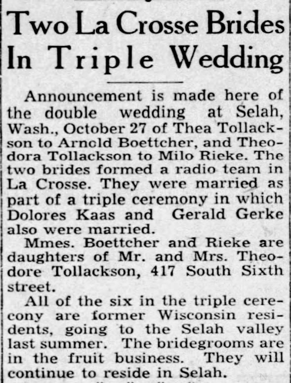 Clipping from The La Crosse Tribune